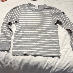 Polarn O. Pyret Gray Striped Kids Polo